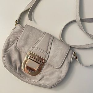 Michael kors white leather crossbody bag